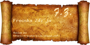 Frecska Zója névjegykártya